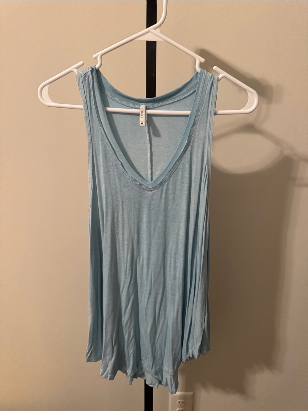 Z Supply light blue, modal-blend Vagabond v-neck tank top. Size medium